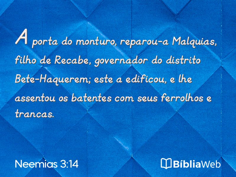 Neemias 3:14 em imagem para compartilhar