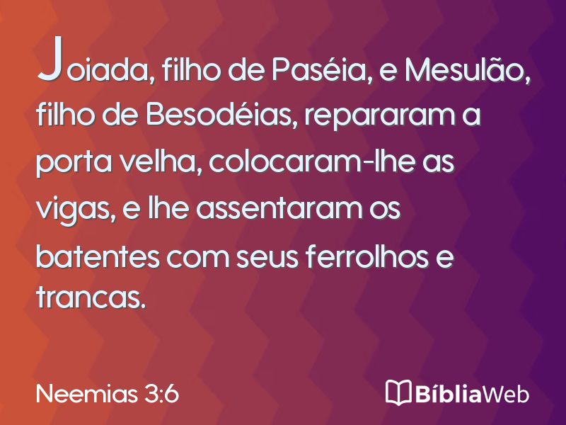 Neemias 3:6 em imagem para compartilhar
