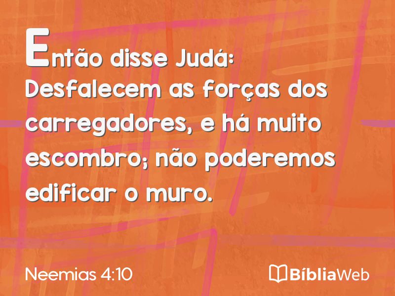 Neemias 4:10 em imagem para compartilhar