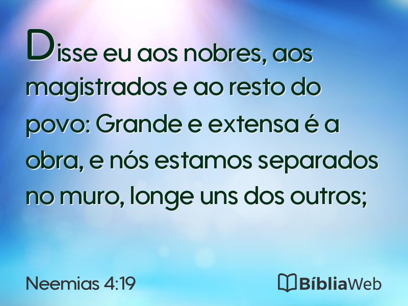 Neemias 4:19 em imagem para compartilhar