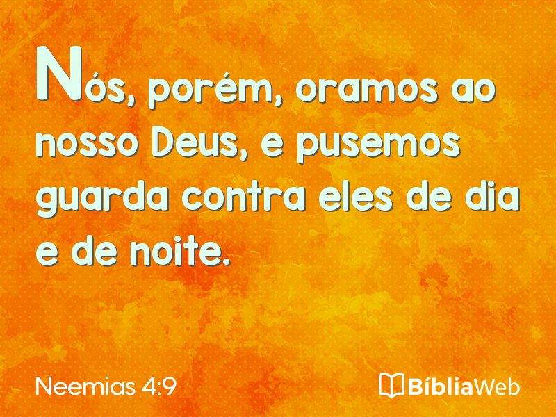 Neemias 4:9 em imagem para compartilhar