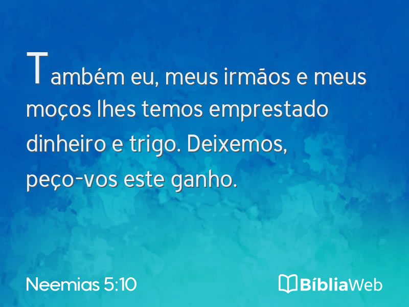 Neemias 5:10 em imagem para compartilhar