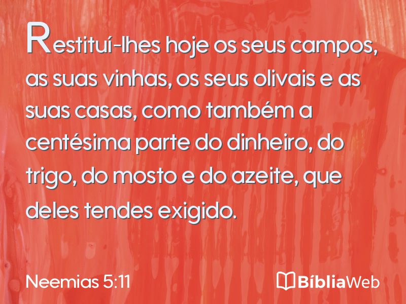 Neemias 5:11 em imagem para compartilhar