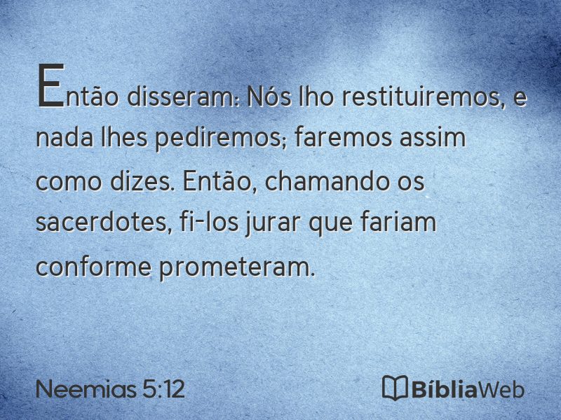 Neemias 5:12 em imagem para compartilhar