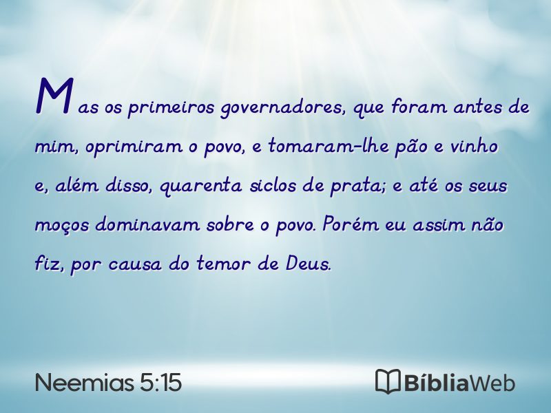 Neemias 5:15 em imagem para compartilhar