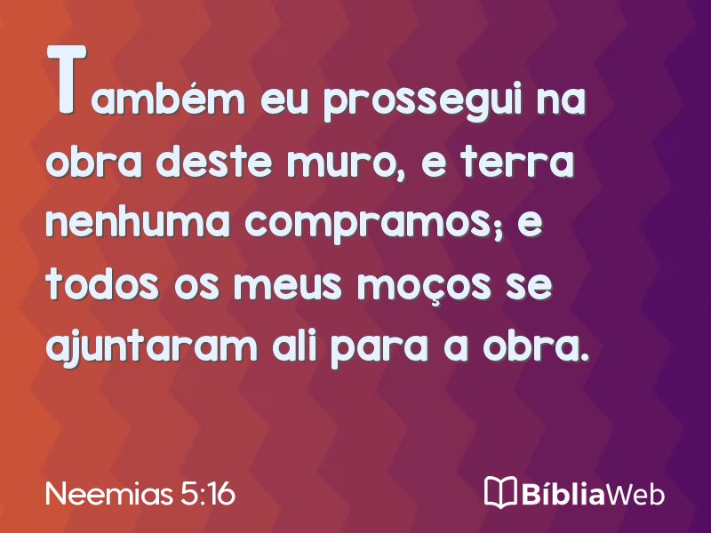 Neemias 5:16 em imagem para compartilhar