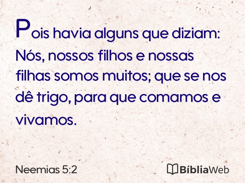 Neemias 5:2 em imagem para compartilhar