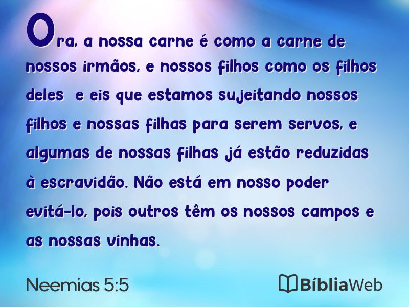 Neemias 5:5 em imagem para compartilhar