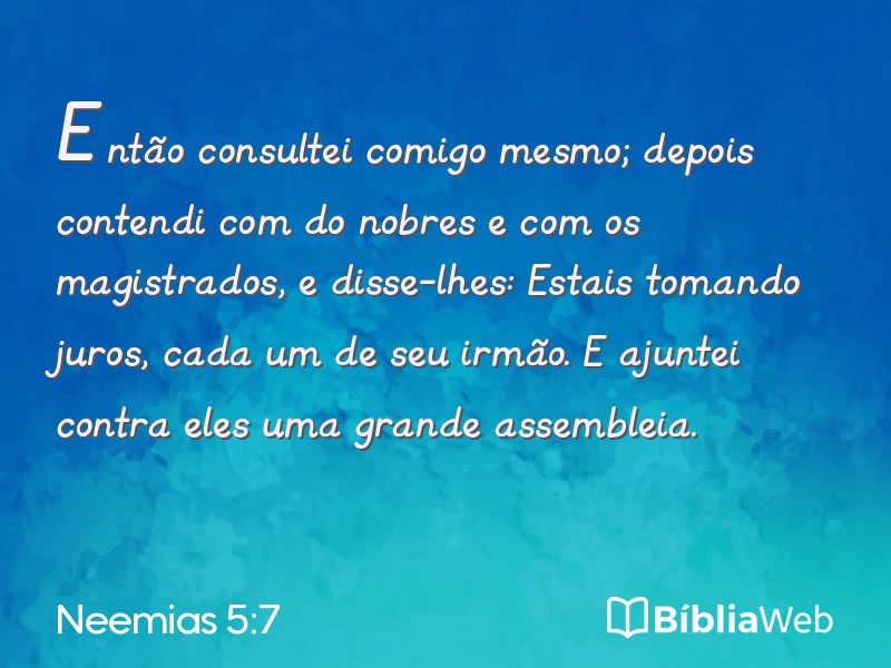 Neemias 5:7 em imagem para compartilhar