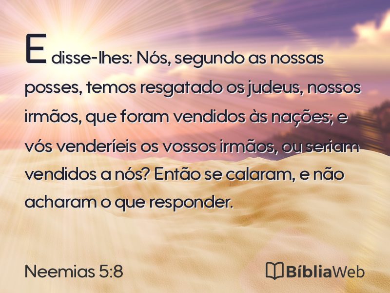 Neemias 5:8 em imagem para compartilhar
