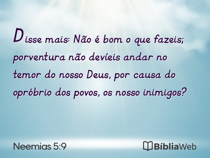Neemias 5:9 em imagem para compartilhar