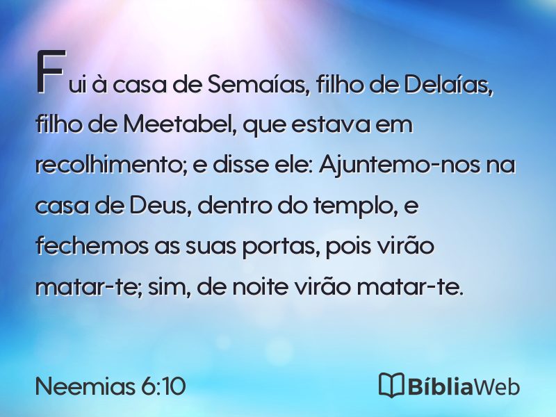 Neemias 6:10 em imagem para compartilhar