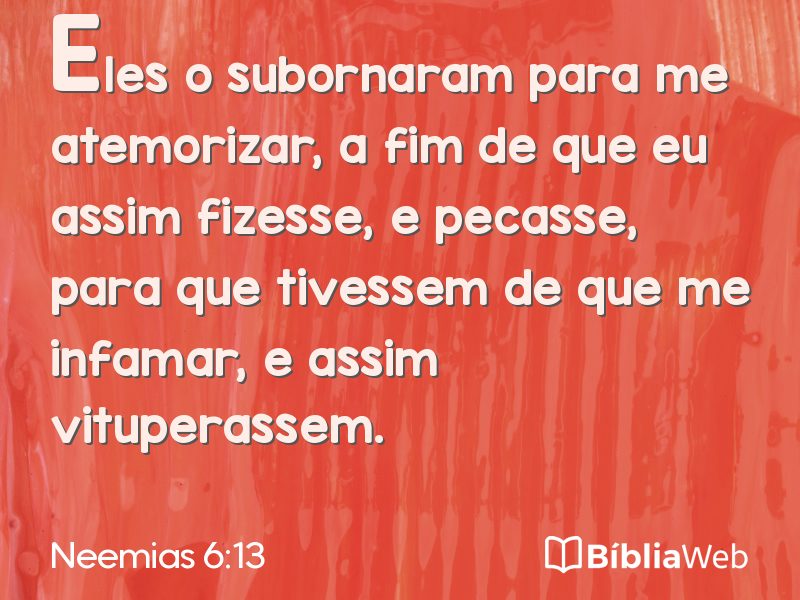 Neemias 6:13 em imagem para compartilhar