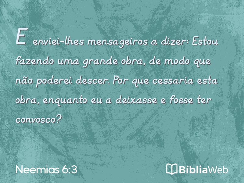 Neemias 6:3 em imagem para compartilhar