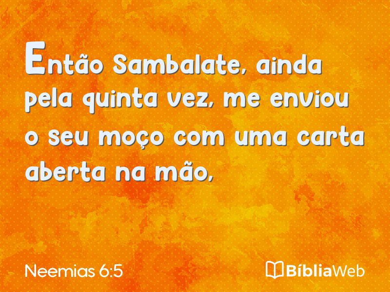 Neemias 6:5 em imagem para compartilhar