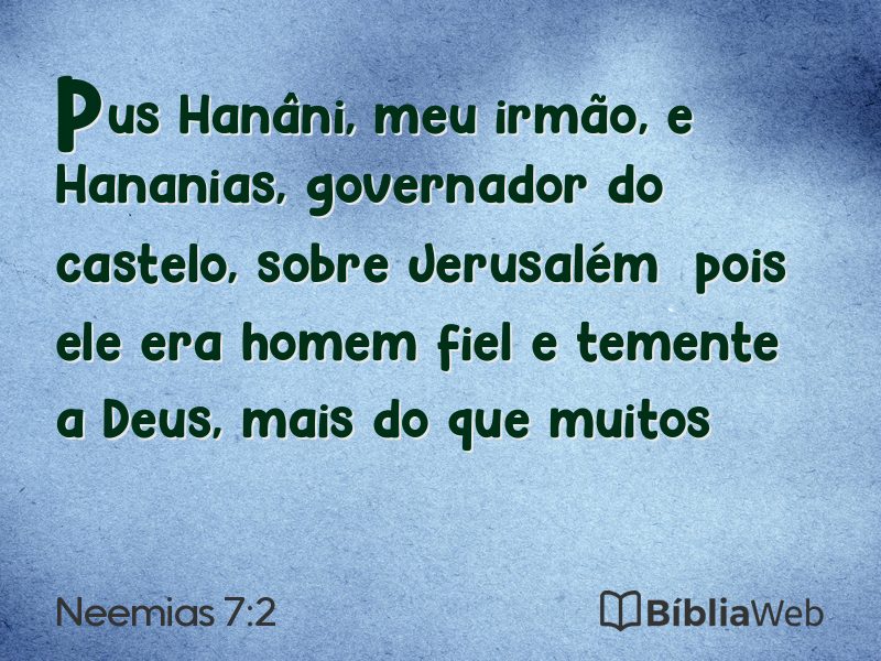 Neemias 7:2 em imagem para compartilhar