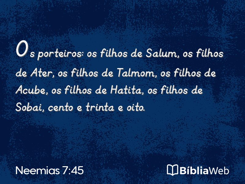 Neemias 7:45 em imagem para compartilhar