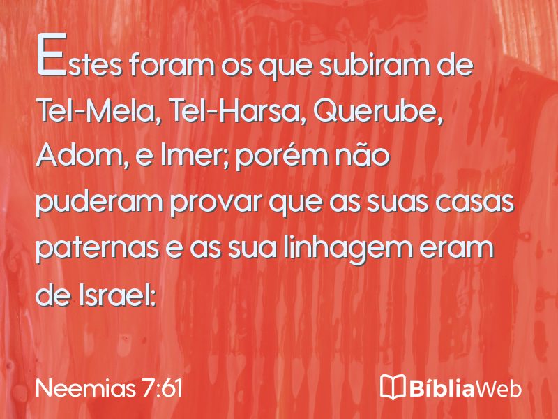 Neemias 7:61 em imagem para compartilhar