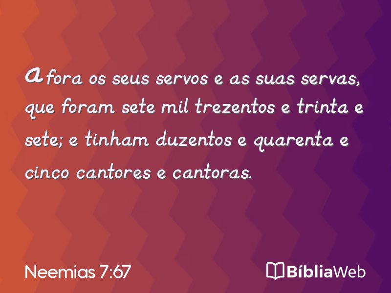 Neemias 7:67 em imagem para compartilhar