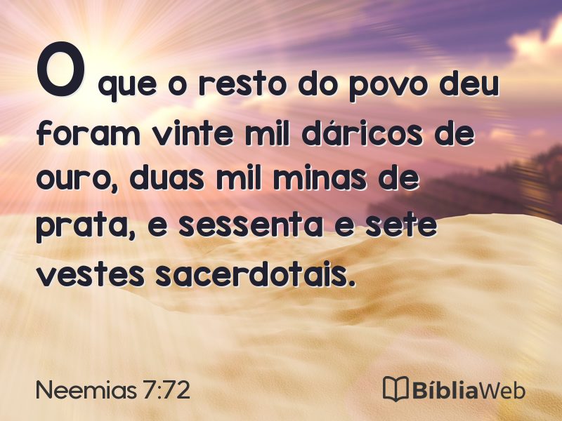 Neemias 7:72 em imagem para compartilhar