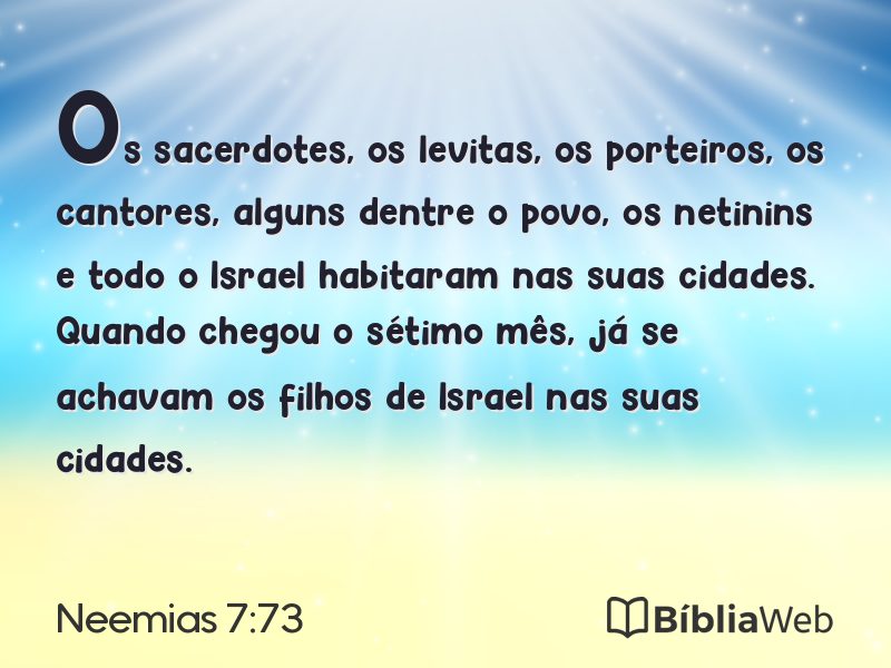 Neemias 7:73 em imagem para compartilhar