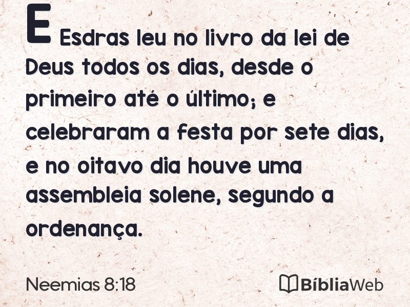 Neemias 8:18 em imagem para compartilhar