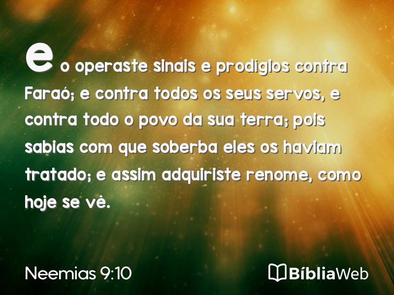 Neemias 9:10 em imagem para compartilhar