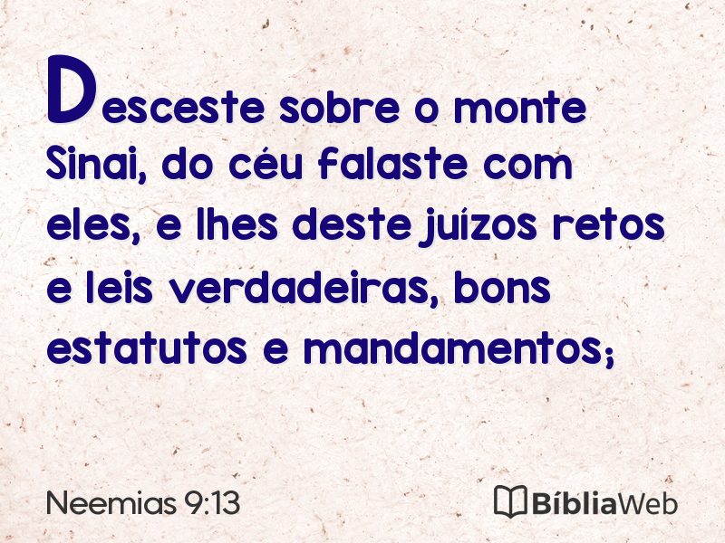 Neemias 9:13 em imagem para compartilhar