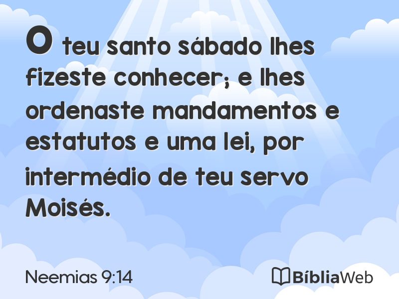 Neemias 9:14 em imagem para compartilhar