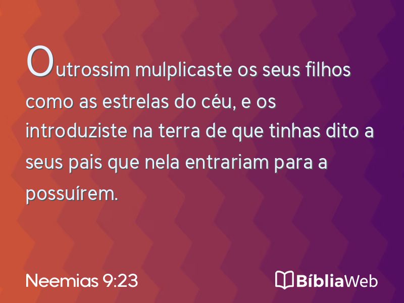 Neemias 9:23 em imagem para compartilhar