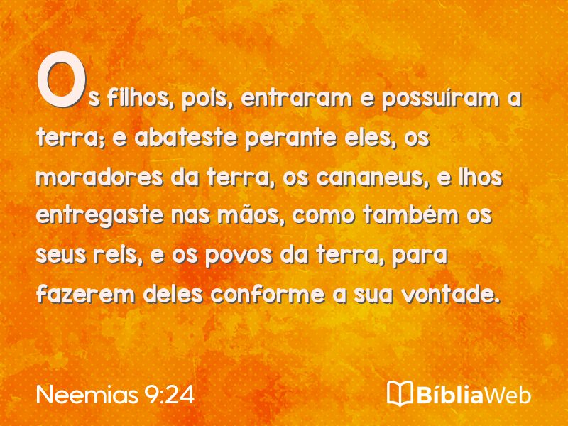 Neemias 9:24 em imagem para compartilhar