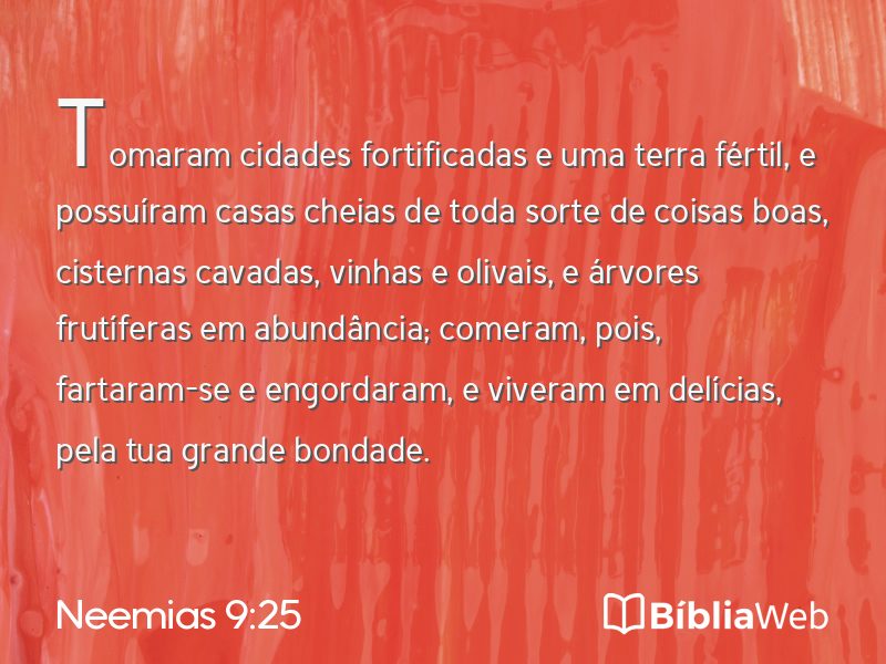 Neemias 9:25 em imagem para compartilhar