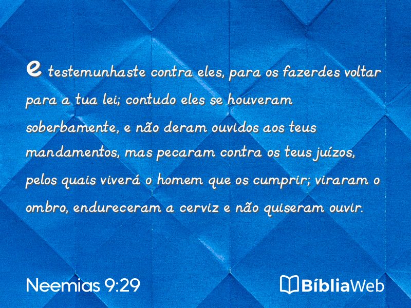 Neemias 9:29 em imagem para compartilhar