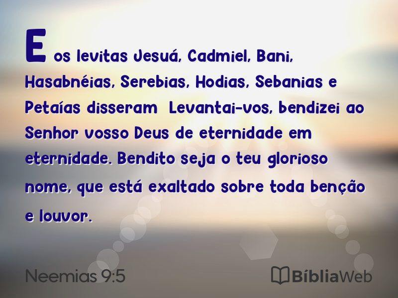Neemias 9:5 em imagem para compartilhar