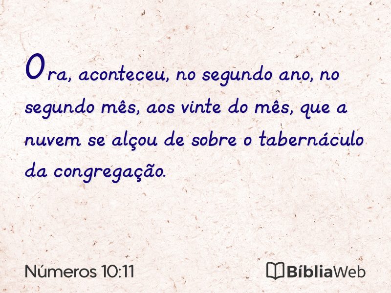 Números 10:11 em imagem para compartilhar