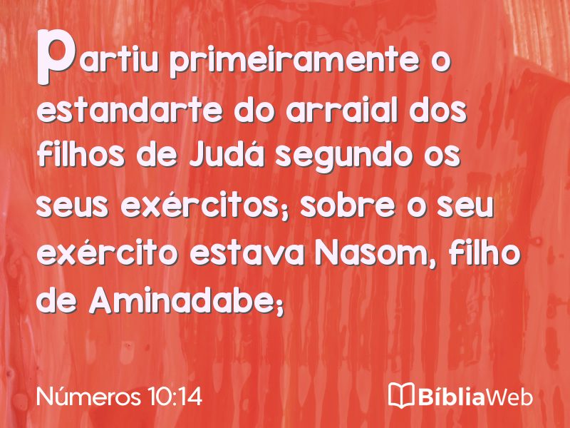 Números 10:14 em imagem para compartilhar