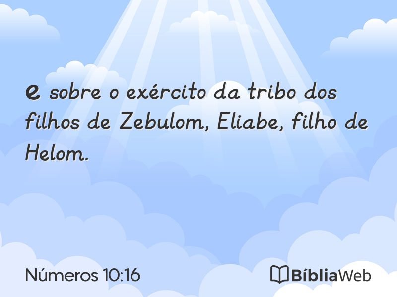 Números 10:16 em imagem para compartilhar