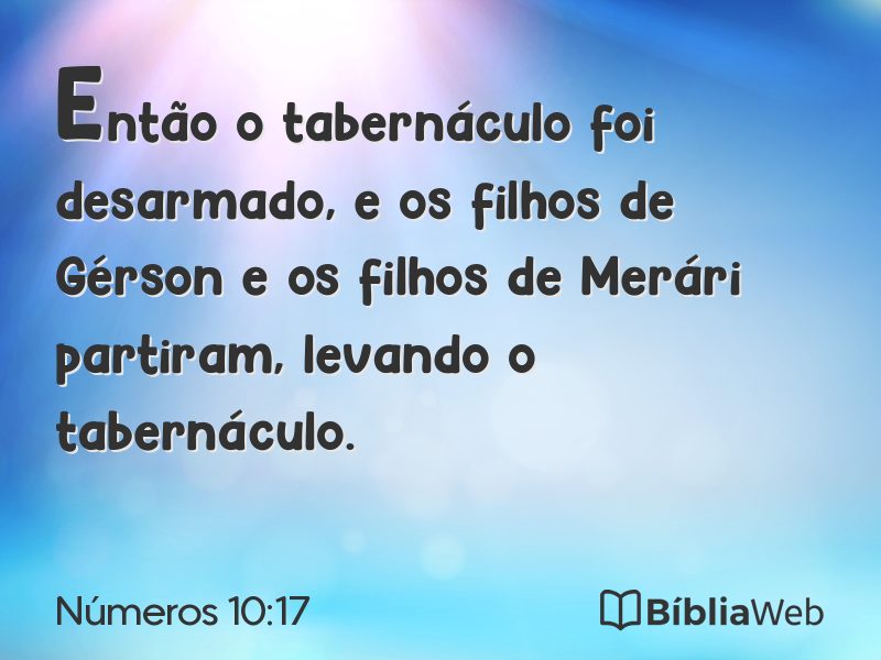 Números 10:17 em imagem para compartilhar