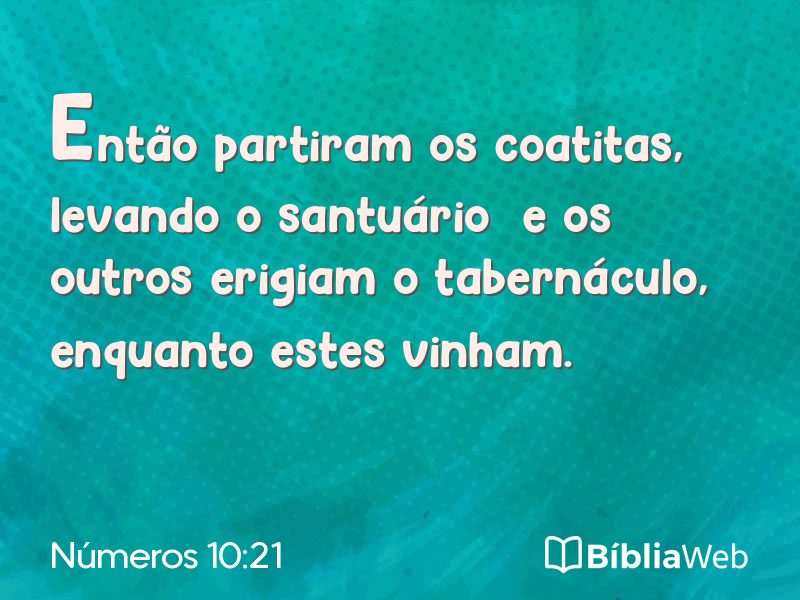 Números 10:21 em imagem para compartilhar