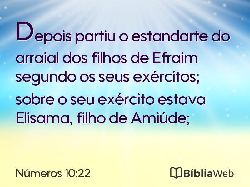 Números 10:22 em imagem para compartilhar