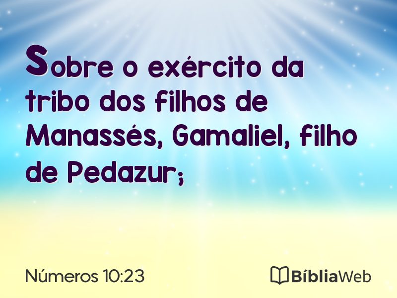 Números 10:23 em imagem para compartilhar