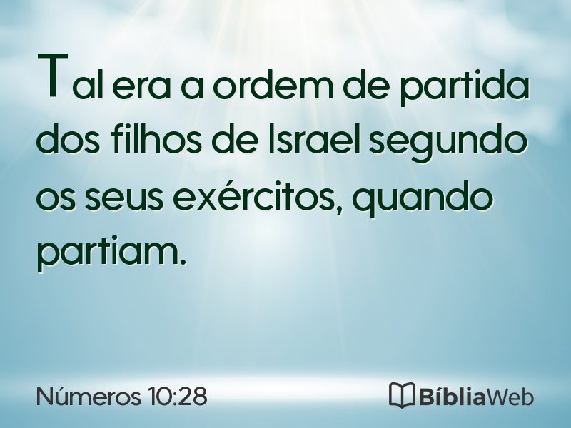 Números 10:28 em imagem para compartilhar