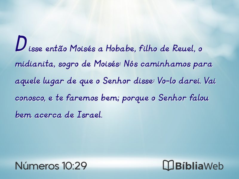 Números 10:29 em imagem para compartilhar