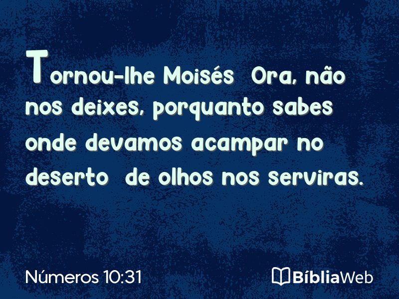 Números 10:31 em imagem para compartilhar