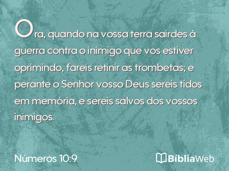 Números 10:9 em imagem para compartilhar
