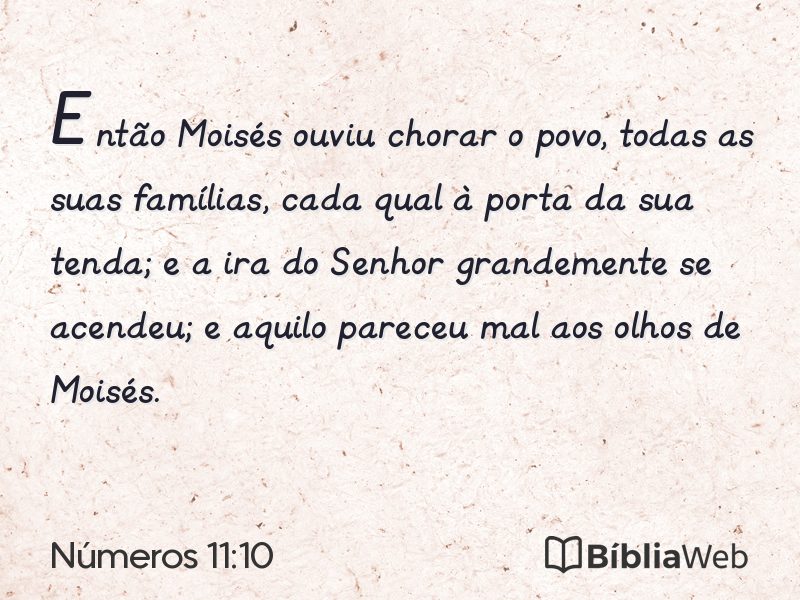 Números 11:10 em imagem para compartilhar