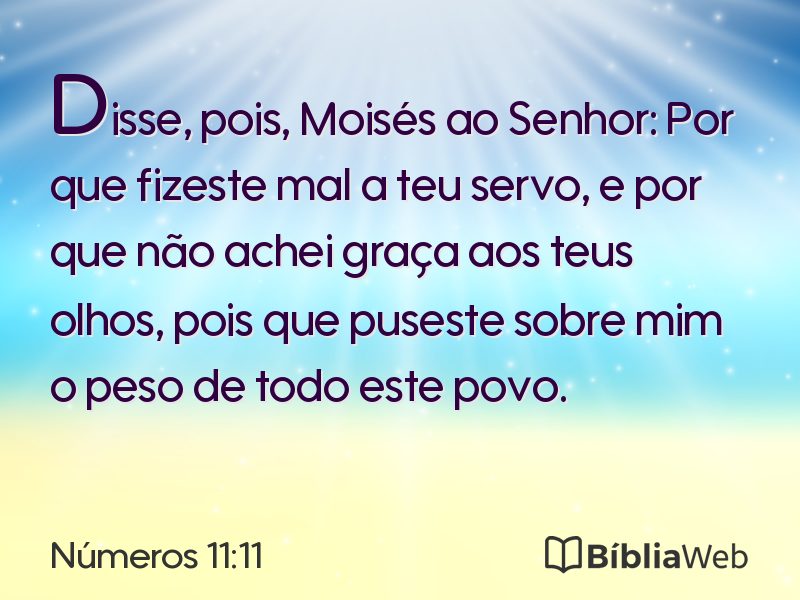 Números 11:11 em imagem para compartilhar