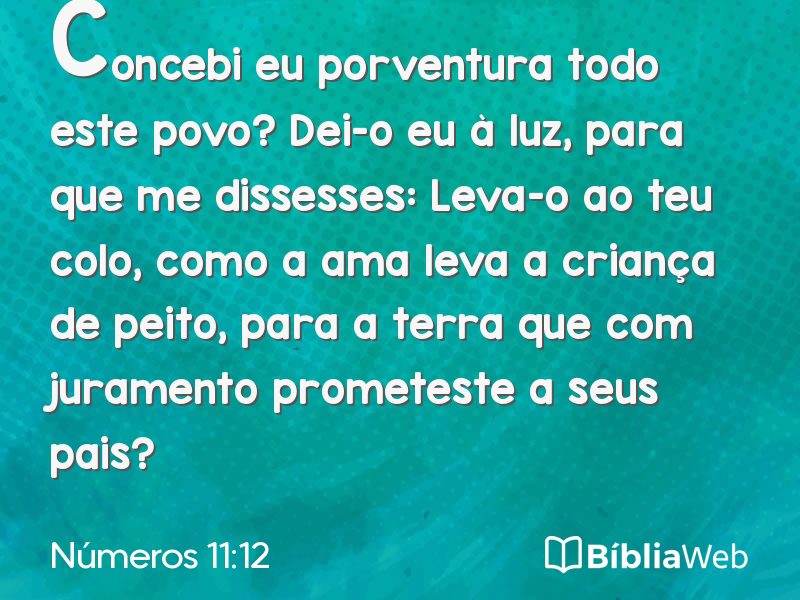 Números 11:12 em imagem para compartilhar