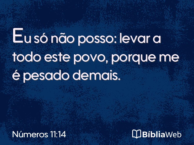 Números 11:14 em imagem para compartilhar