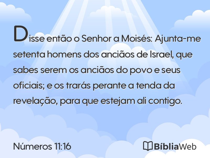 Números 11:16 em imagem para compartilhar